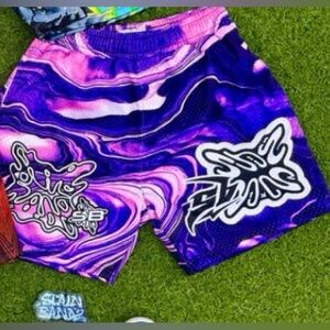Stylish Purple Graphic Men's Shorts